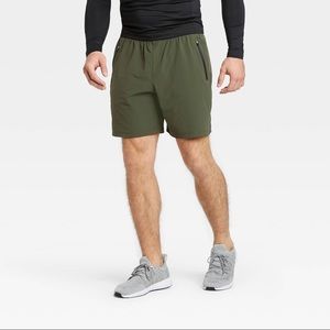 COPY - All in motion green stretch woven shorts